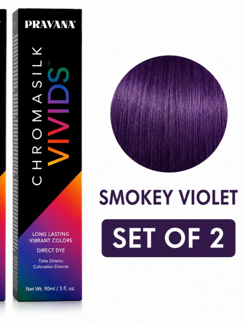Pravana ChromaSilk Vivids Smokey Violet Hair Color Set of 2 | Semi-Permanent Dir